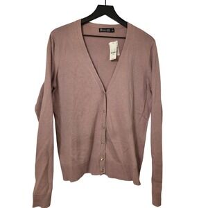 NWT NY & Company 7th Avenue‎ Design Studio XL Blush Pink Button Front Cardigan